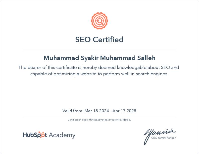 SEO Certificate